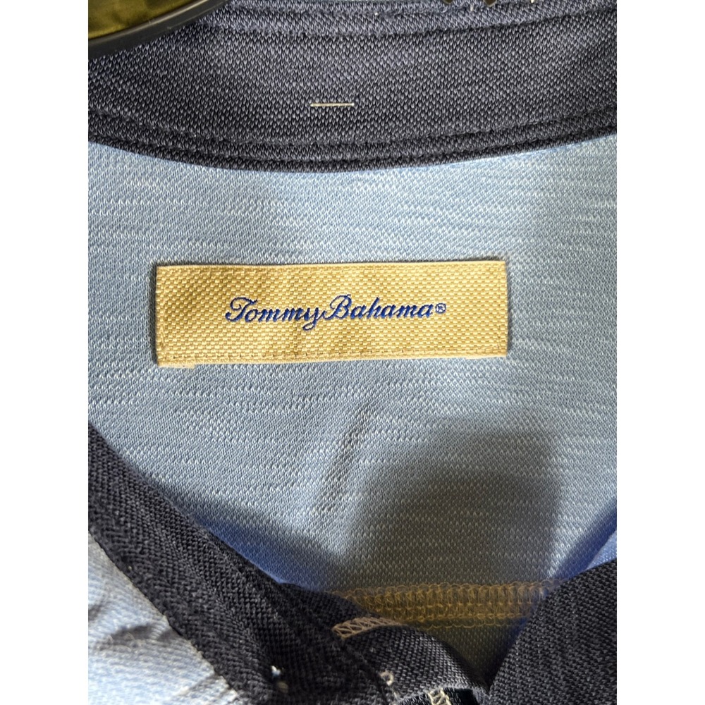 Tommy Bahama Mens XXL Light Blue Tencel Modal Blend Slub Knit Polo Shirt - Picture 3 of 8
